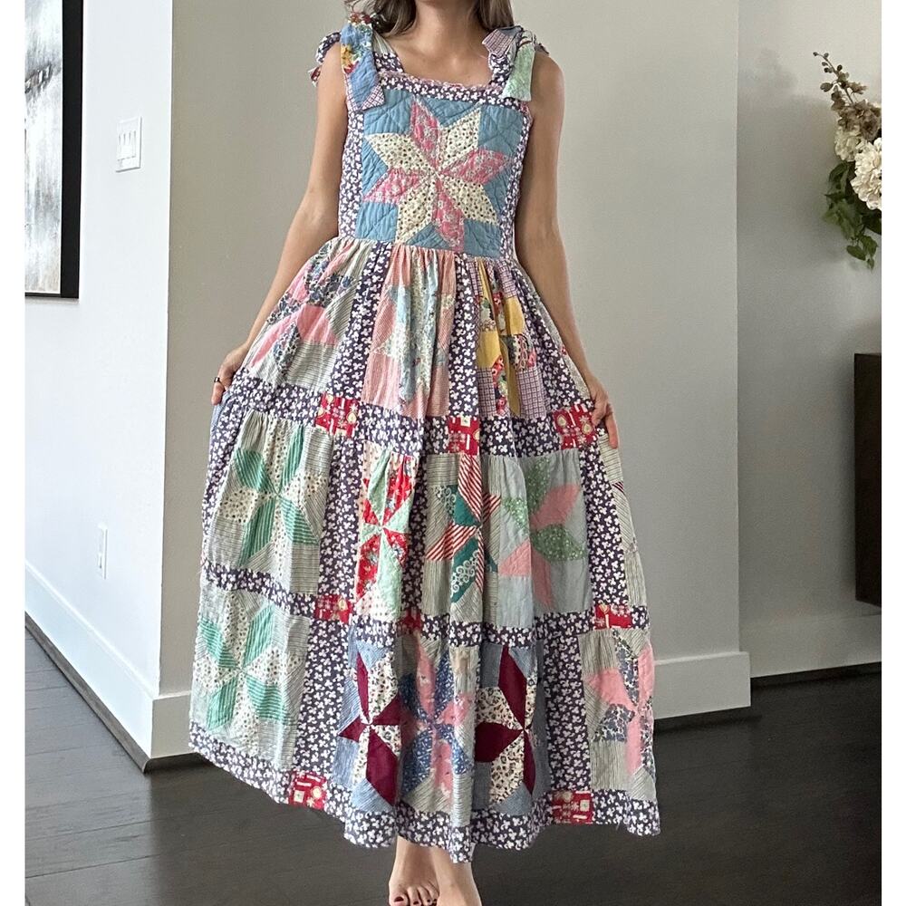 KIT custom made Antique Quilt Patchwork Maxi Dress